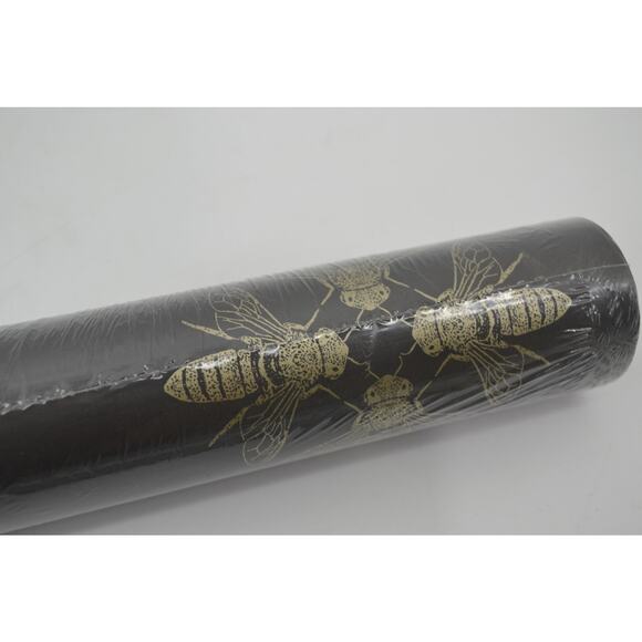 York Wall Honey Bee Gray Wall Paper ON1642 Gold Black 1 Roll - Picture 14 of 14